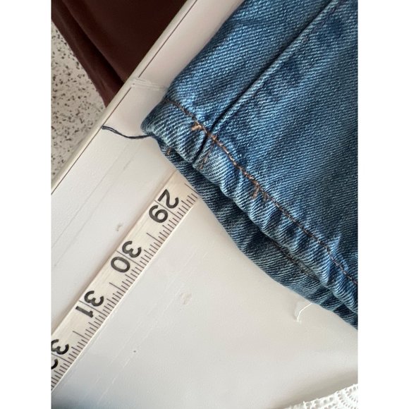 AQ Distressed Denim Jeans Womens 16 Blue Medium Wash Cotton Blend Pockets - Picture 10 of 13